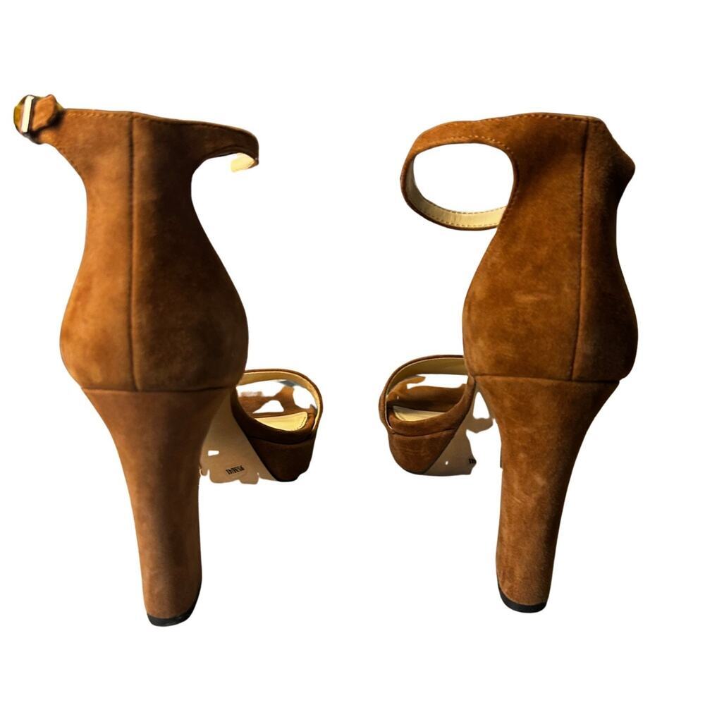 Vince Camuto Suede Block Heel Sandals Brown Ankle Strap Womens Size 9.5 - Picture 7 of 14